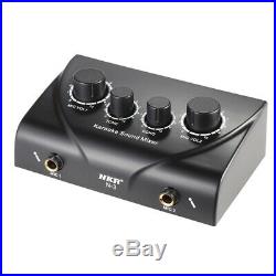 10XPortable Dual Mic Inputs Audio Sound Mixer For Amplifier & Microphone