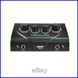 10XPortable Dual Mic Inputs Audio Sound Mixer For Amplifier & Microphone