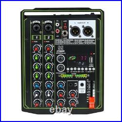 15W Mini Mixer 4-way Karaoke Mixer BT Audio Mixer Sound Equalizer Black