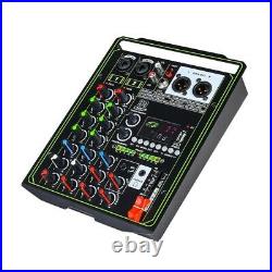 15W Mini Mixer 4-way Karaoke Mixer BT Audio Mixer Sound Equalizer Black