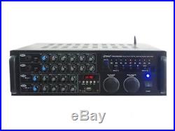 2000 Watt BT Stereo Mixer Karaoke Amplifier, Microphone/RCA Audio/Video