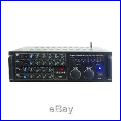 2000 Watt BT Stereo Mixer Karaoke Amplifier, Microphone/RCA Audio/Video Inputs