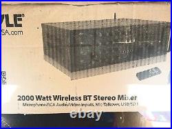 2000 Watt Wireless Bluetooth Stereo Mixer Karaoke Amplifier Pyle
