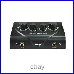 20XPortable Dual Mic Inputs Audio Sound Mixer For Amplifier & Microphone