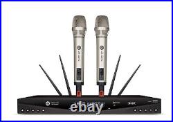 2500W Karaoke Power Amplifier Mixer + UHF Digital Wireless Microphones