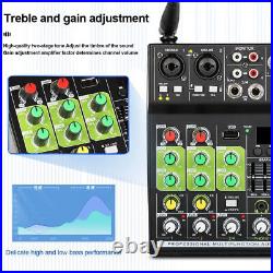 4 Channel USB Audio Mixer Bluetooth with 2pcs Wireless Microphone for DJ Karaoke