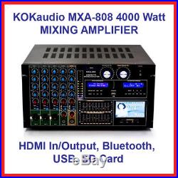4000 Watt Karaoke DJ MIXER MIXING AMPLIFIER STEREO KOKAudio MXA-808 New in Box