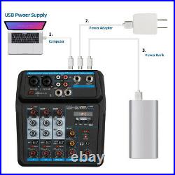 4CH Mini Audio Mixer Bluetooth USB DJ Sound Mixing Console For Karaoke KTV DJ