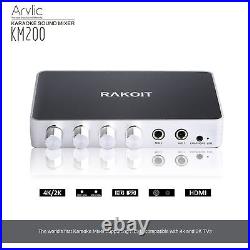 4K HDMI Karaoke Mixer 2 Way Wired Microphone Input and Individual Volume Control