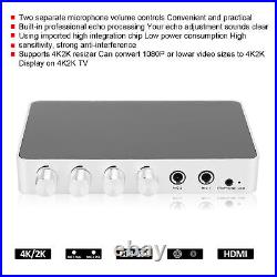 4K Mini HD Karaoke Sound Mixer Dual Mic Input Volume Adjustment For Stage KTV