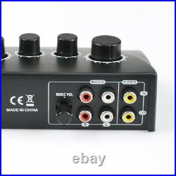 4XPortable Dual Mic Inputs Audio Sound Mixer For Amplifier & Microphone Karaoke
