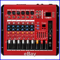 6 Channel 800W Power Amplifier Microphone Mixing Console Sound Mixer Bluetooth