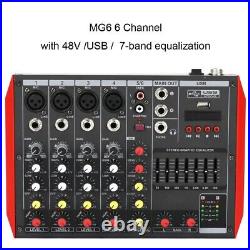 6 Channel Professional Microphone Mixing Console Sound Mixer Bluetooth