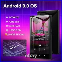 80GB MP3 Player with Bluetooth and WiFi, 5 IPS Touch Screen 1080P Music Black