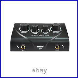 ABGN Hot-N-3 Portable Dual Mic Inputs Audio Sound Mixer for Amplifier & Micropho