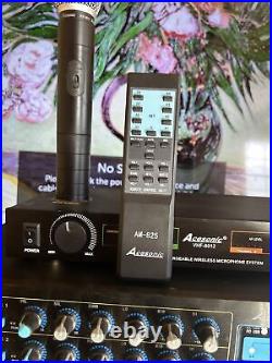 Acesonic AM-825 Karaoke Mixing Amplifier With Dual Wireless Microphone System