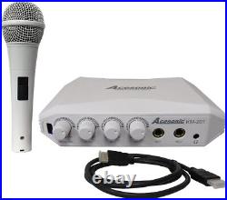 Acesonic KM-201 Karaoke Mixer w Microphone, RCA HDMI IN/OUT, Corded Electric NEW