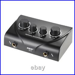 Amplifier Preamp Karaoke Reverb Sound Mixer Dual Mic Inputs For Stage Home KTV
