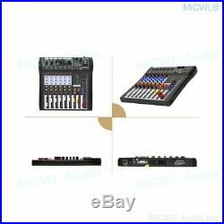 Audio Mixing Console 6 Channel Music Sound Mixer Bluetooth Karaoke DJ 48V USB