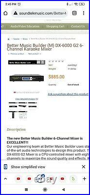 Better Music Builder Dx-6000 High Quality Cpu Mixer / Audio Video Fx Processor