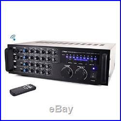 Bluetooth 1000 Watt Pyle Karaoke Mixer Rack Mount Mixing Amplifier USB/SD AUX-IN