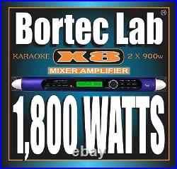 Bortec Lab X8 1u Dsp Karaoke Digital Surround Mixer 1,800 Watt Power Amplifier