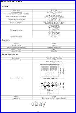 DAH-100 200W High Performance Digital Karaoke Mixing Amplifier with Bluetooth, D