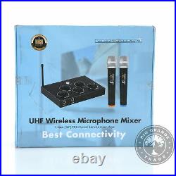 DIGITNOW Karaoke Microphone Mixer System Set with Dual UHF Wireless Mic NEW