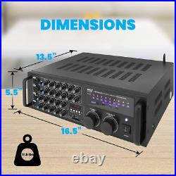 Dual Channel Bluetooth Mixing Amplifier 2000W Rack Mount Karaoke Sound