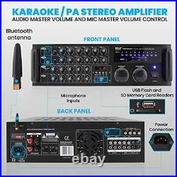 Dual Channel Bluetooth Mixing Amplifier 2000W Rack Mount Karaoke Sound Mixe