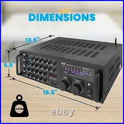 Dual Channel Bluetooth Mixing Amplifier 2000W Rack Mount Karaoke Sound Mixe