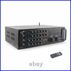 Dual Channel Bluetooth Mixing Amplifier 2000W Rack Mount Karaoke Sound Mixer Aud