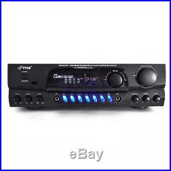 Home Theater BT Receiver Amplifier with AM/FM Radio & Two Microphone Inputs for