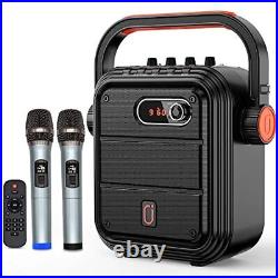 JYX Karaoke Machine with 2 UHF Wireless Microphones, 5200mAh Portable Micropho