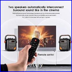 JYX Karaoke Machine with 2 UHF Wireless Microphones, 5200mAh Portable Micropho