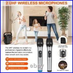 JYX Karaoke Machine with 2 UHF Wireless Microphones, 5200mAh Portable Micropho