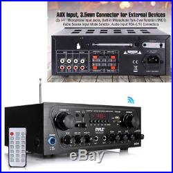 Karaoke Mixer Audio Amplifier Bluetooth with Remote 2 Channel Home Sound USB Black
