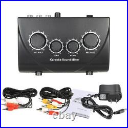 Karaoke Sound Mixer Dual Mic Inputs With Cable For Company Stage L6R2