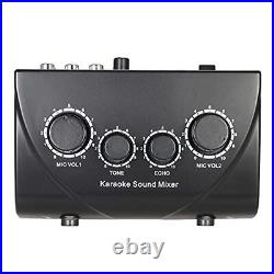 Karaoke Sound Mixer Dual Mic Inputs With Cable N-1 Color Black