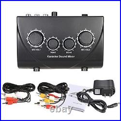 Karaoke Sound Mixer Dual Mic Inputs With Cable N-1 Color Black