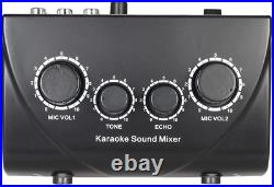 Karaoke Sound Mixer Dual Mic Inputs with Cable N-1 Black Color