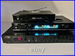 Lot of 3 Audio 2000's Karaoke Mixer AKM7015, Wireless Microphone System AWR6112