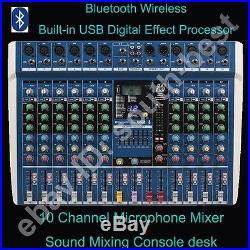 MICWL 10Ch Bluetooth Live Studio Audio Mixer Mixing Console DSP Built-in Effects