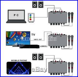 Mini Audio Mixer Stereo Preamp with Microphone Input for Home KARAOKE System
