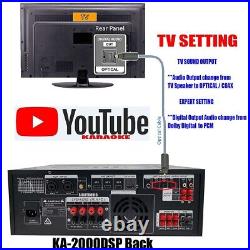 Mixing Amplifier Karaoke 3000W Built HDMI-Arc, Optical, Bluetooth, USB Recording