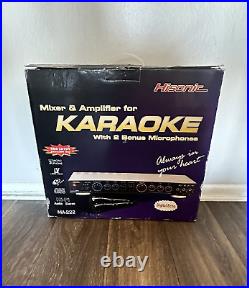 New Hisomic Stereo H-FI Karaoke Mixer & Amplifier With 2 Microphones MA-222