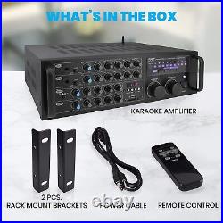 New PYLE PMXAKB2000 2000 Watt Bluetooth Stereo Mixer Karaoke Amp RCA Microphone