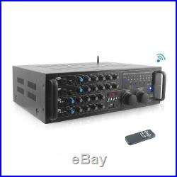 New Pyle Bluetooth 2000 Watt DJ Mixer PA Stereo Amplifier Equalizer USBSD Remote