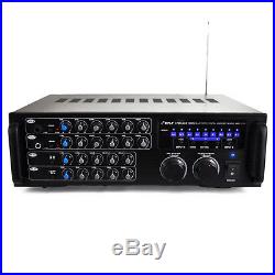 New Pyle PMXAKB1000 1000W Bluetooth Karaoke DJ Mixer with Two Microphone Input RCA