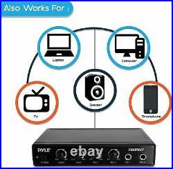 New Pyle Portable Microphone Karaoke DJ System Audio Mixer Dual MIC Inputs AUX